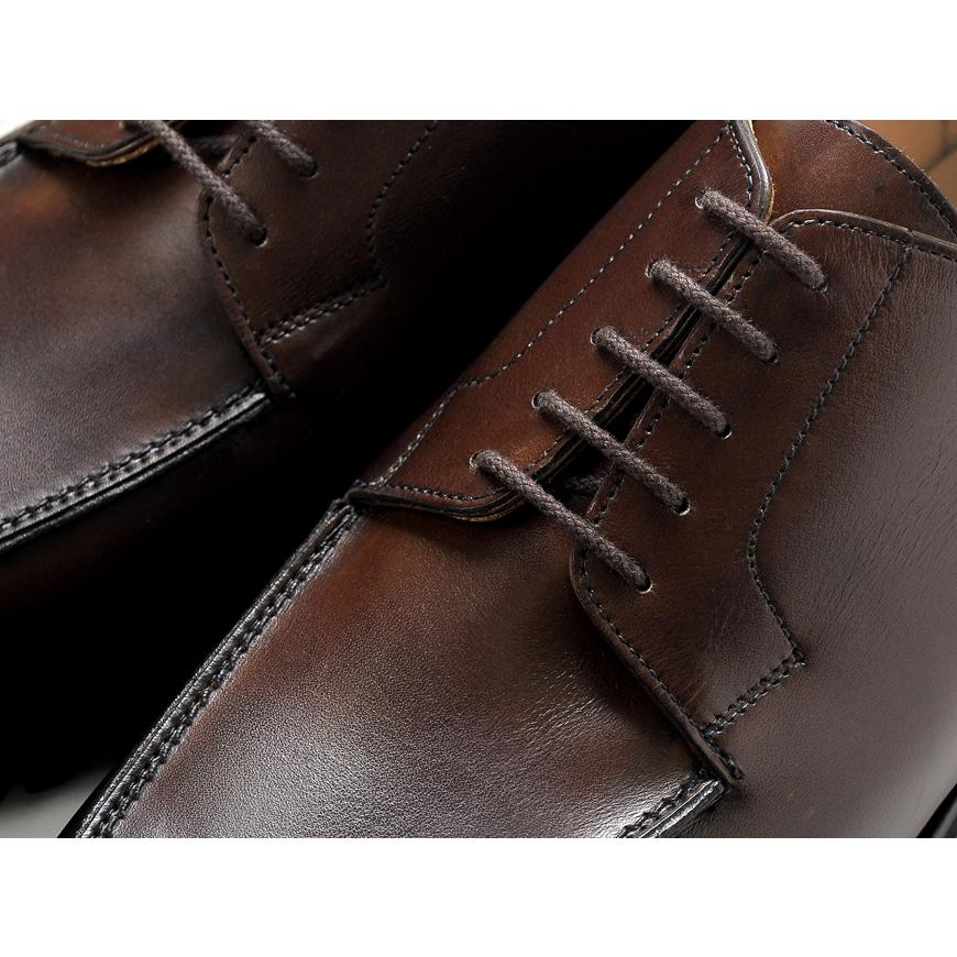クロケット＆ジョーンズ CROCKETT＆JONES ／ 当店別注アニリンカーフUチップダービー「MORETON」（DARK BROWN／ダークブラウン）の画像