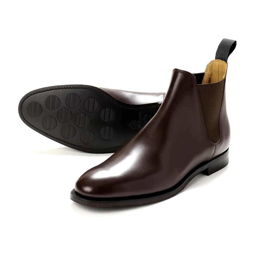 クロケット＆ジョーンズ CROCKETT＆JONES ／ アニリンカーフサイドゴアブーツ「CHELSEA 8」（COFFEE／コーヒーブラウン）の画像