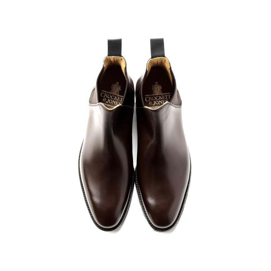クロケット＆ジョーンズ CROCKETT＆JONES ／ アニリンカーフサイドゴアブーツ「CHELSEA 8」（COFFEE／コーヒーブラウン）の画像