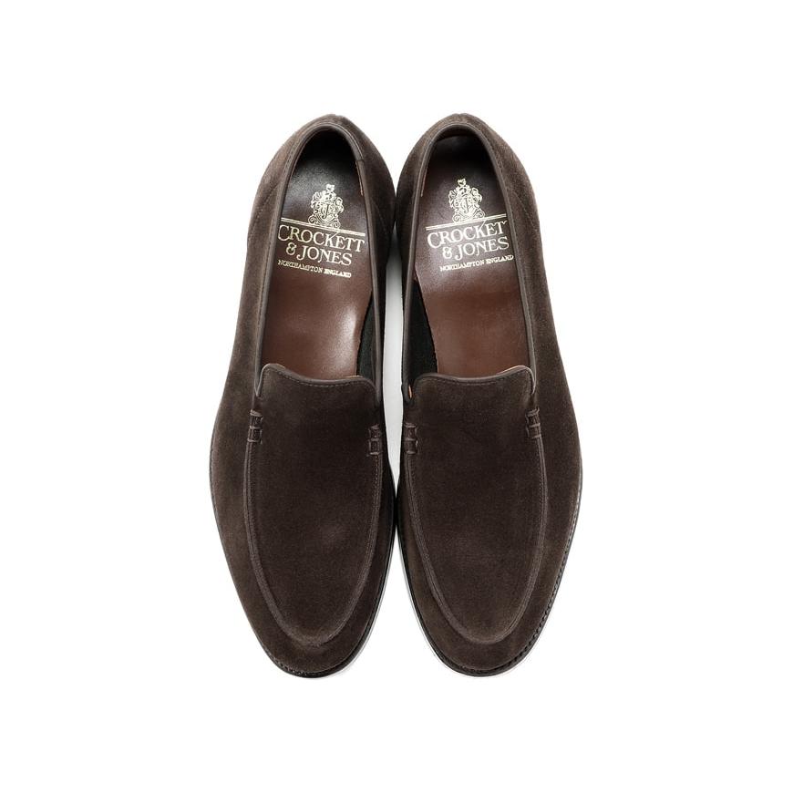クロケット＆ジョーンズ CROCKETT＆JONES ／ 当店別注レペロスエードUチップローファー「SALCOMBE」（DARK OAK／ダークブラウン）の画像