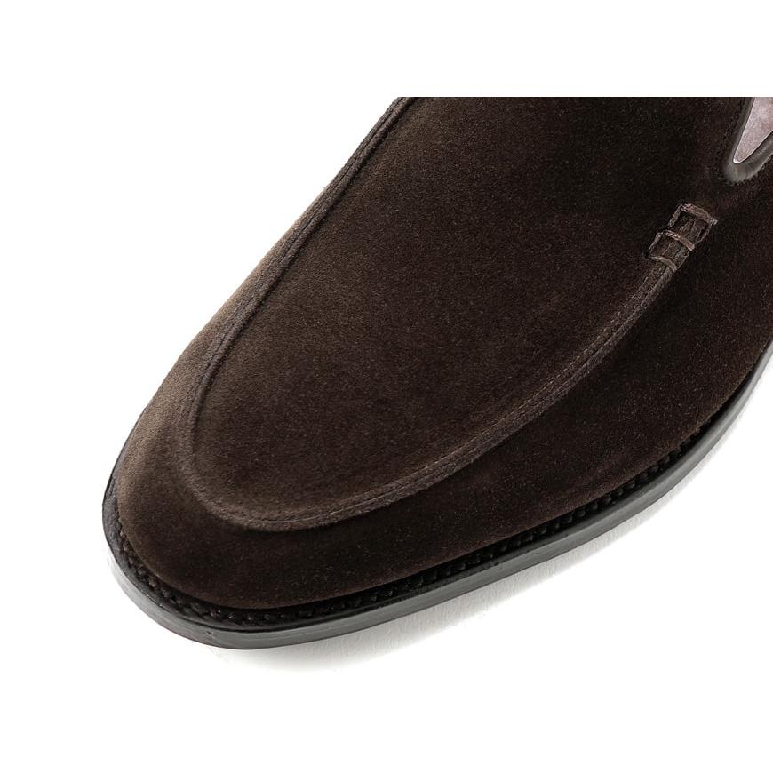 クロケット＆ジョーンズ CROCKETT＆JONES ／ 当店別注レペロスエードUチップローファー「SALCOMBE」（DARK OAK／ダークブラウン）の画像