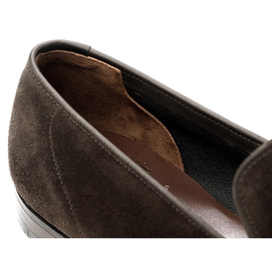 クロケット＆ジョーンズ CROCKETT＆JONES ／ 当店別注レペロスエードUチップローファー「SALCOMBE」（DARK OAK／ダークブラウン）の画像