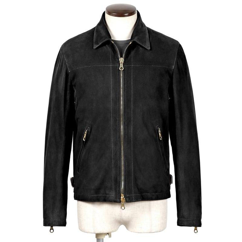 Cinquanta ゴートスエードレザー襟付きシングルライダース H503 干場