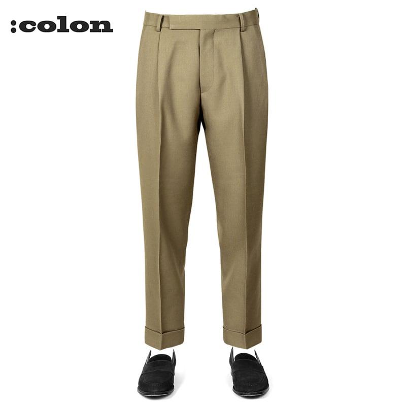 SALE】コロン ：colon ／ ウール30番手双糸ツイル2プリーツパンツ「CPT