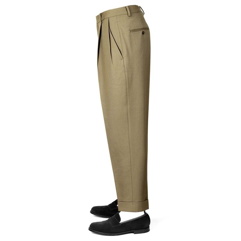 SALE】コロン ：colon ／ ウール30番手双糸ツイル2プリーツパンツ「CPT
