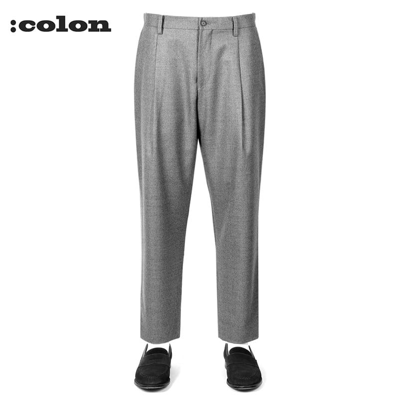 SALE】コロン ：colon ／ ウールフランネル1プリーツペグトップパンツ
