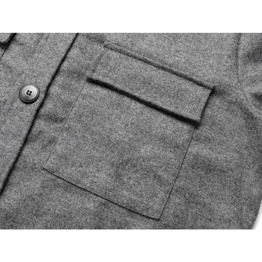 【SALE】ギローバー GUY ROVER ／ 22-23AW ウールポリエステルフランネルCPOシャツ「GR310J」（グレー）／ 秋冬 メンズ イ ／ ギローバー GUY ROVER 23AW ウールポリエステルフランネルCPOシャツ GR310J グレー 秋冬 メンズ