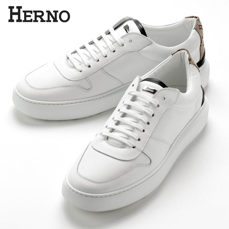 HERNO ヘルノ ／ スムースレザーレースアップスニーカー「SH001UM  