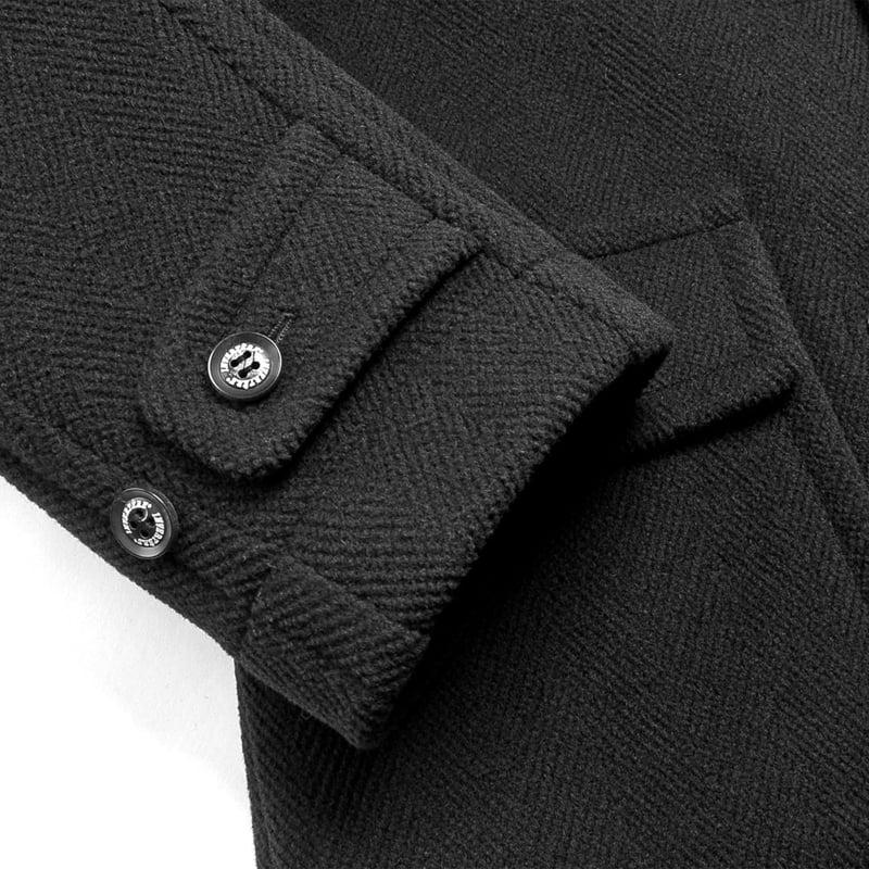 インバーティア INVERTERE ／ JOSHUA ELLISウールヘリンボーンダッフルコート「NEWTON ABBOT REGULAR FIT」（BLACK／ブラック）の画像