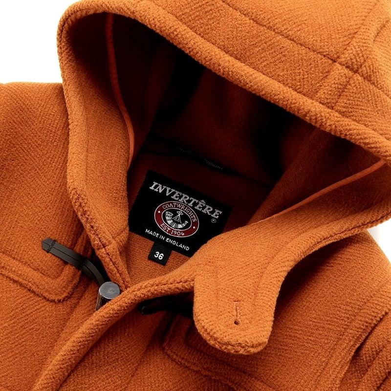 インバーティア INVERTERE ／ JOSHUA ELLISウールヘリンボーンダッフルコート「NEWTON ABBOT REGULAR FIT」（ORANGE／オレンジ）の画像