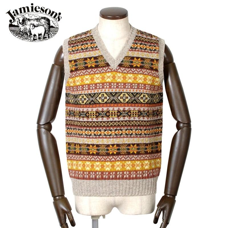 ジャミーソンズ　Vネック　ウールベスト ジャミーソンズ Vネック ウールベスト Jamieson's（ジャミーソンズ）V