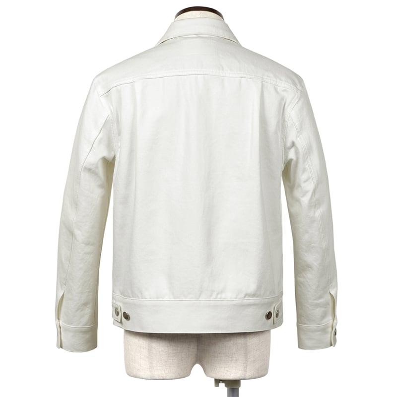 ジーニック JEANIK ／ ウォッシュドコットンホワイトデニムジャケット「JEANIK0102」（ホワイト）｜ikinakikonashi｜02