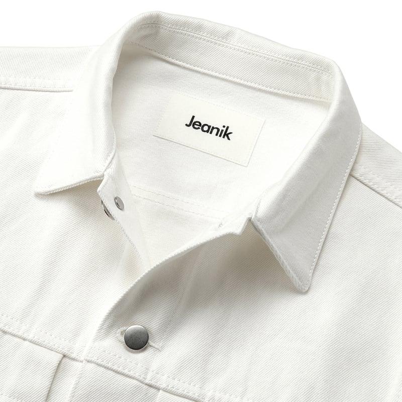 ジーニック JEANIK ／ ウォッシュドコットンホワイトデニムジャケット「JEANIK0102」（ホワイト）｜ikinakikonashi｜04