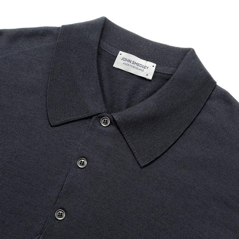 ジョンスメドレー JOHN SMEDLEY ／ 24SS ウールコットン30ゲージ半袖ニットポロシャツ「PEAKS」（NAVY／ダークネイビー）｜ikinakikonashi｜03