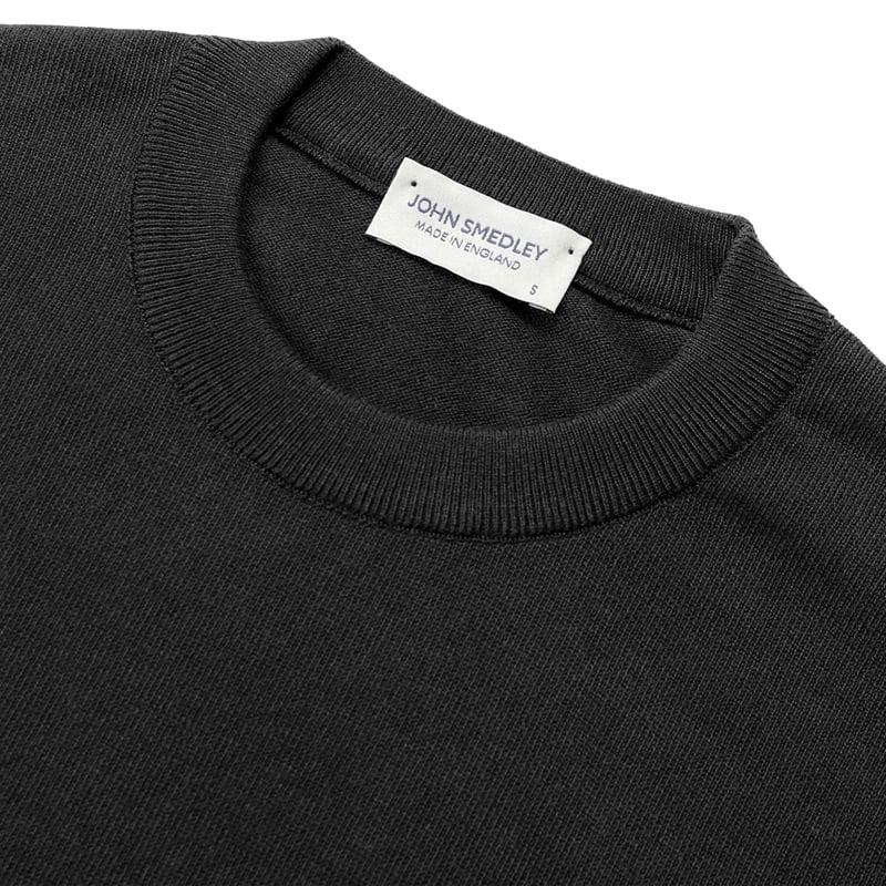 ジョンスメドレー JOHN SMEDLEY ／ 24SS シーアイランドコットン24ゲージ半袖クルーネックニット「TINDALL」（BLACK／ブラック）｜ikinakikonashi｜03