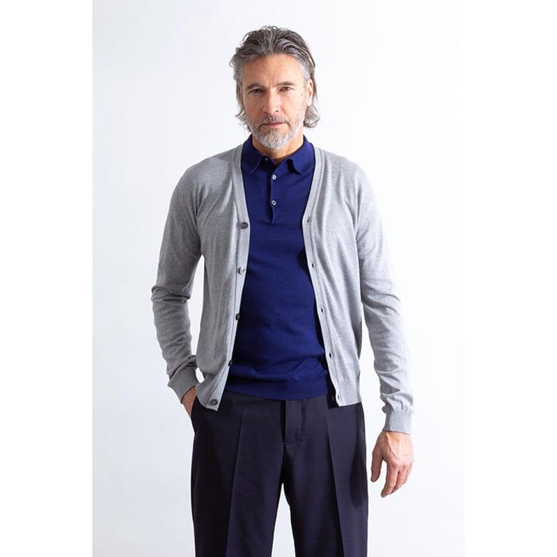 ジョンスメドレー JOHN SMEDLEY ／ 24SS シーアイランドコットン30ゲージ長袖ニットカーディガン「WISTING」（NAVY／ダークネイビー）｜ikinakikonashi｜13