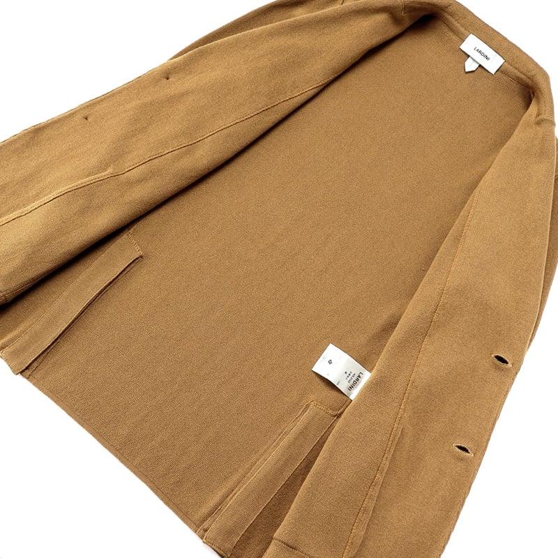 ラルディーニ LARDINI ／国内正規品／ 26SS コットン平編み2Bニットジャケット「LJM56」（キャメル）の画像