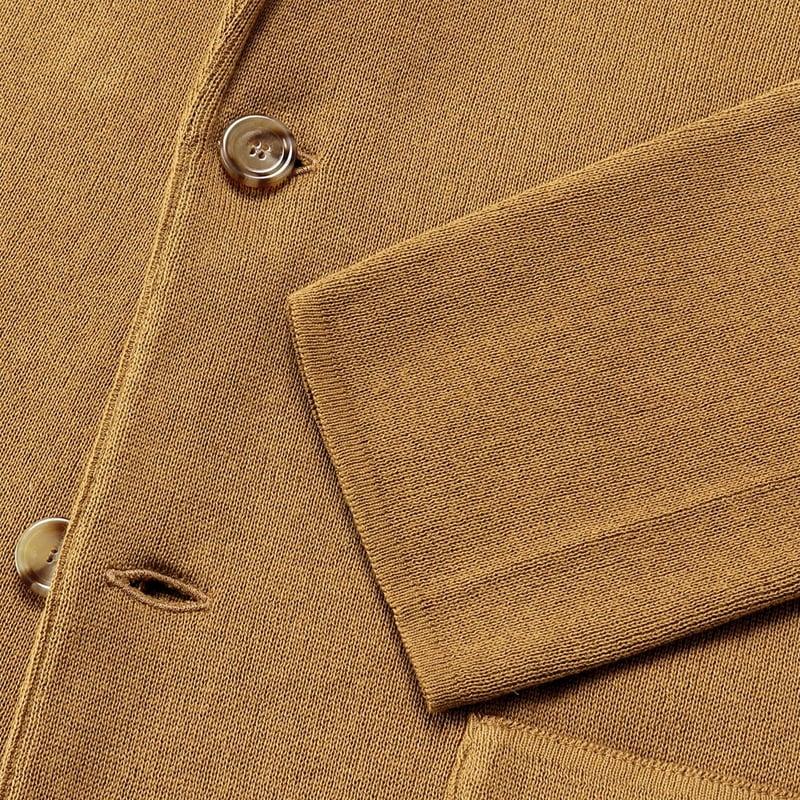 ラルディーニ LARDINI ／国内正規品／ 26SS コットン平編み2Bニットジャケット「LJM56」（キャメル）の画像