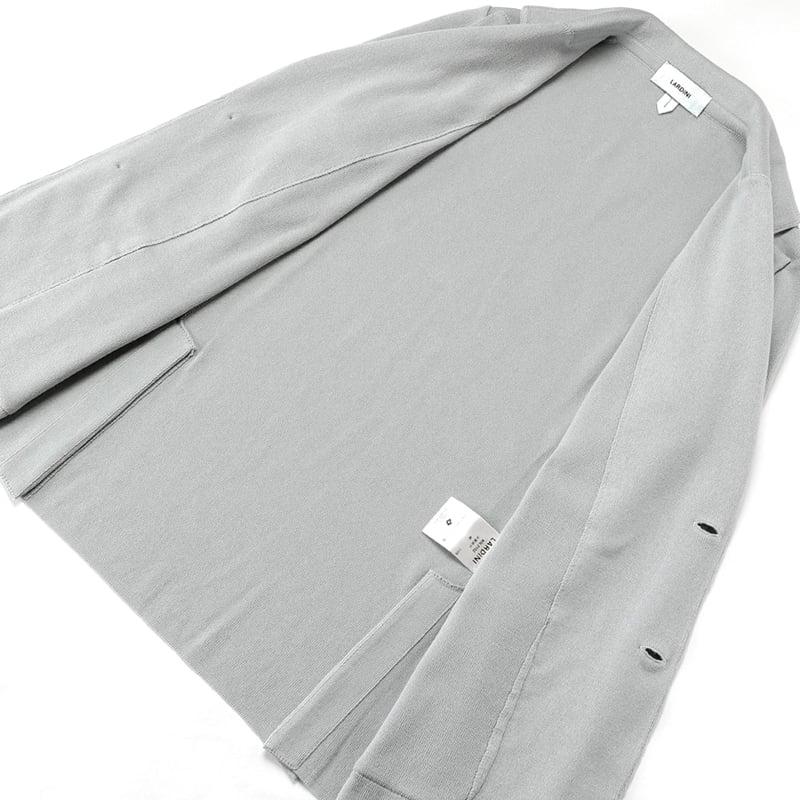 ラルディーニ LARDINI ／国内正規品／ 26SS コットン平編み2Bニットジャケット「LJM56」（アイスグレー）の画像