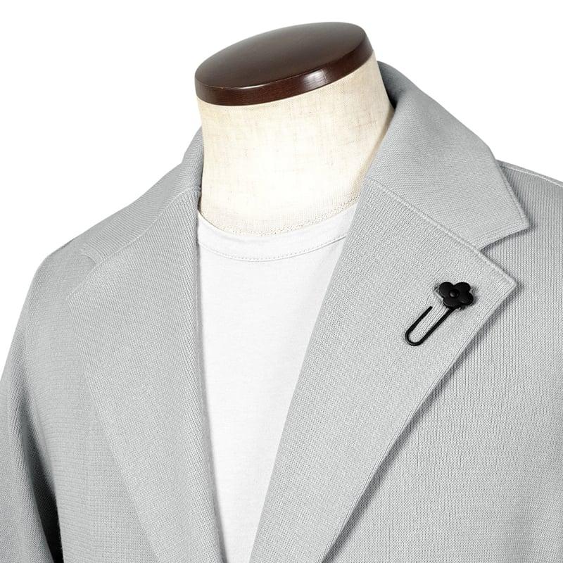 ラルディーニ LARDINI ／国内正規品／ 26SS コットン平編み2Bニットジャケット「LJM56」（アイスグレー）の画像