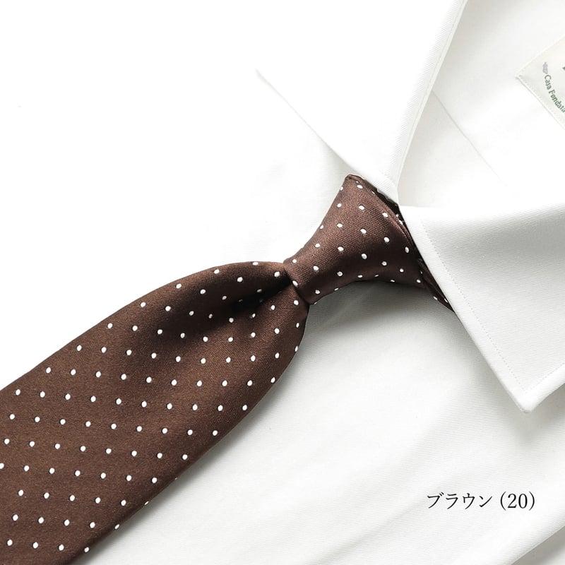 LUIGI BORRELLI ルイジボレッリ / シルクサテンドットネクタイ LUIGI BORRELLI ルイジボレッリ / シルクサテンドットネクタイ