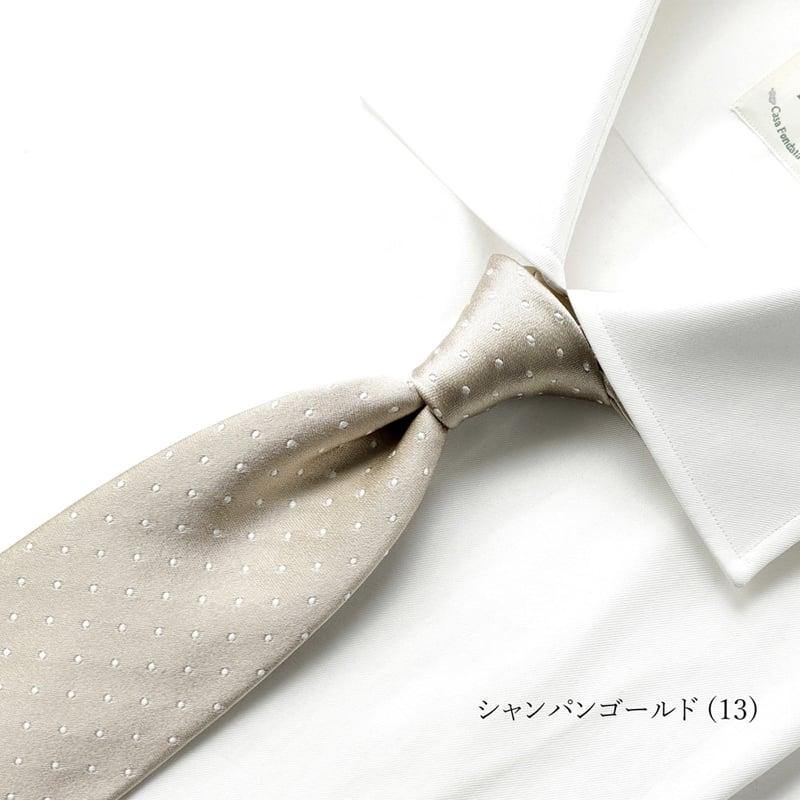 LUIGI BORRELLI ルイジボレッリ / シルクサテンドットネクタイ LUIGI BORRELLI ルイジボレッリ / シルクサテンドットネクタイ