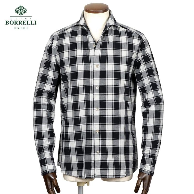 【SALE】ルイジボレッリ LUIGI BORRELLI ／ 25-26AW コットン微起毛ツイルチェックイタリアンカラーカジュアルシャツ「VESUVIO-EX(LT44948)」
