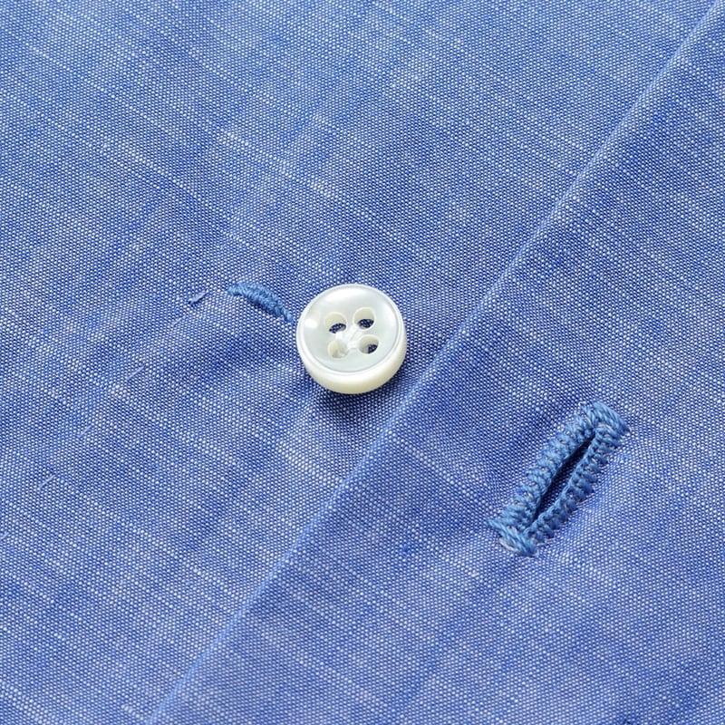 ルイジボレッリ LUIGI BORRELLI ／ 26SS コットンエンドオンエンドホリゾンタルカラードレスシャツ「FELICE（SR11001）」（ブルー）の画像