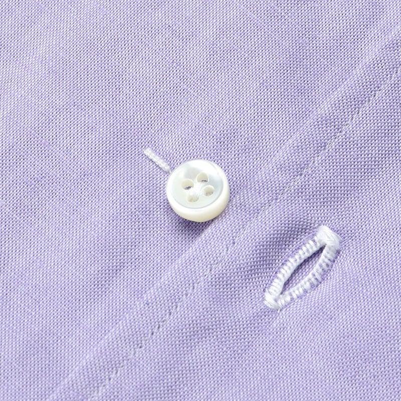 ルイジボレッリ LUIGI BORRELLI ／ 26SS コットンリネンイタリアンカラードレスシャツ「NISIDA（SR11003）」（ラベンダー）の画像