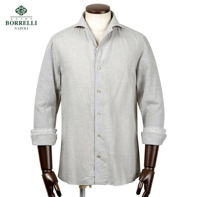 ルイジボレッリBORRELLI リネンワイドカラードレスシャツ イタリアナポリ LUIGI BORRELLI（ルイジ ボレッリ） LUIGI BORRELLI ／ 26SS リネン