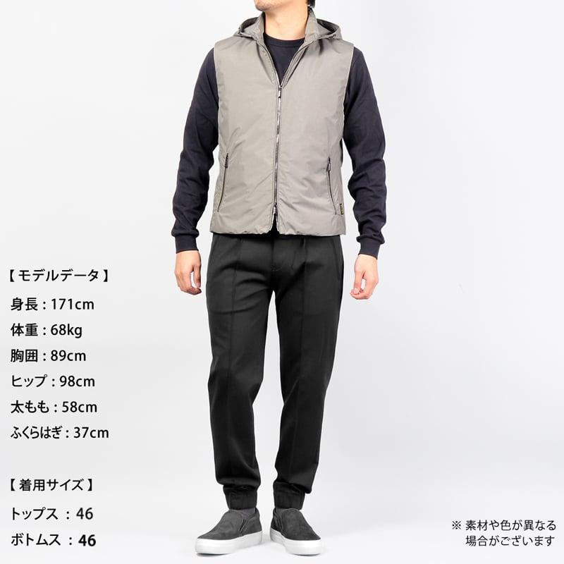 ムーレー MOORER ／ 防水透湿ポリエステルタフタフーデッドベスト「LUIS-STP」（MARMO／グレージュ）の画像