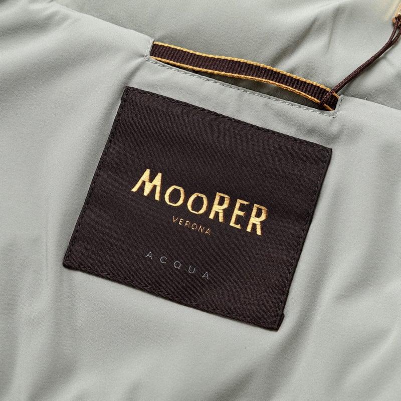 【SALE】ムーレー MOORER ／ 撥水二軸性ストレッチマットナイロンライダースダウンジャケット「FILIPPO-KN」（GHIACCIO／アイスグレー）の画像