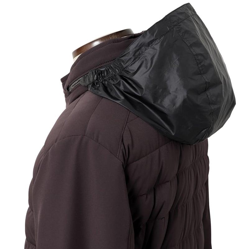 【SALE】ムーレー MOORER ／ 撥水二軸性ストレッチマットナイロンライダースダウンジャケット「FILIPPO-KN」（BORDEAUX／ダークボルドー）の画像