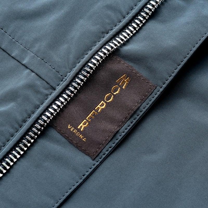 【SALE】 ムーレー MOORER ／国内正規品／ 撥水軽量シルキーマットナイロンフーデッドブルゾン「ALBORI-OS」（DENIM／ブルーグレー）の画像