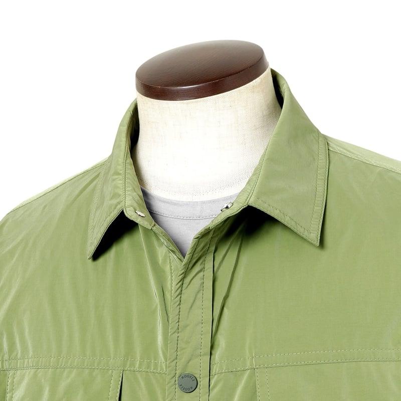 【SALE】 ムーレー MOORER ／国内正規品／ 撥水軽量シルキーマットナイロンシャツアウター「ATLAS-OS」（PISTACCHIO／ピスタチオ）の画像