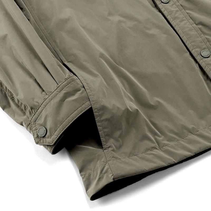 【SALE】 ムーレー MOORER ／国内正規品／ 撥水軽量シルキーマットナイロンシャツアウター「ATLAS-OS」（MILITARE／グレイッシュカーキ）の画像