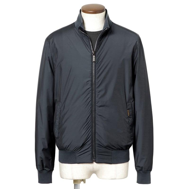 【SALE】 ムーレー MOORER ／国内正規品／ 撥水ウールカシミヤジャージーリバーシブルボンバージャケット「AXTEN-NJ」（BLU／ネイビー×ネイビー）の画像