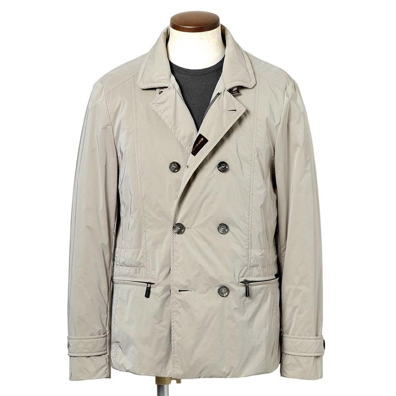 【SALE】 ムーレー MOORER ／国内正規品／ 撥水軽量シルキーマットナイロン立ち襟セミダブルジャケット「NABUCCO-OS」（MARMO／サンドベージュ）の画像