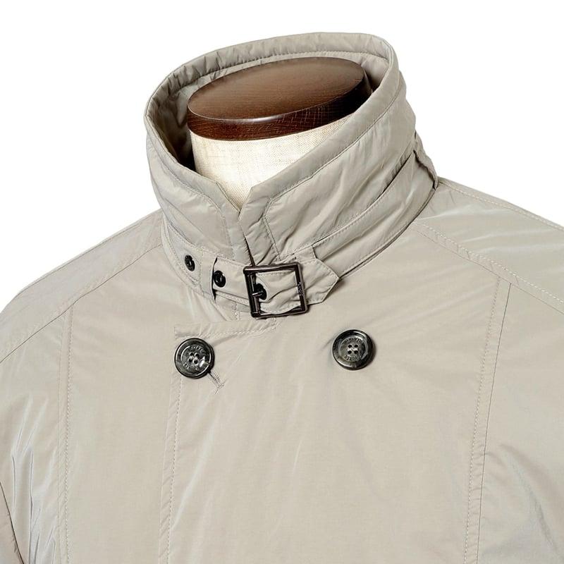 【SALE】 ムーレー MOORER ／国内正規品／ 撥水軽量シルキーマットナイロン立ち襟セミダブルジャケット「NABUCCO-OS」（MARMO／サンドベージュ）の画像