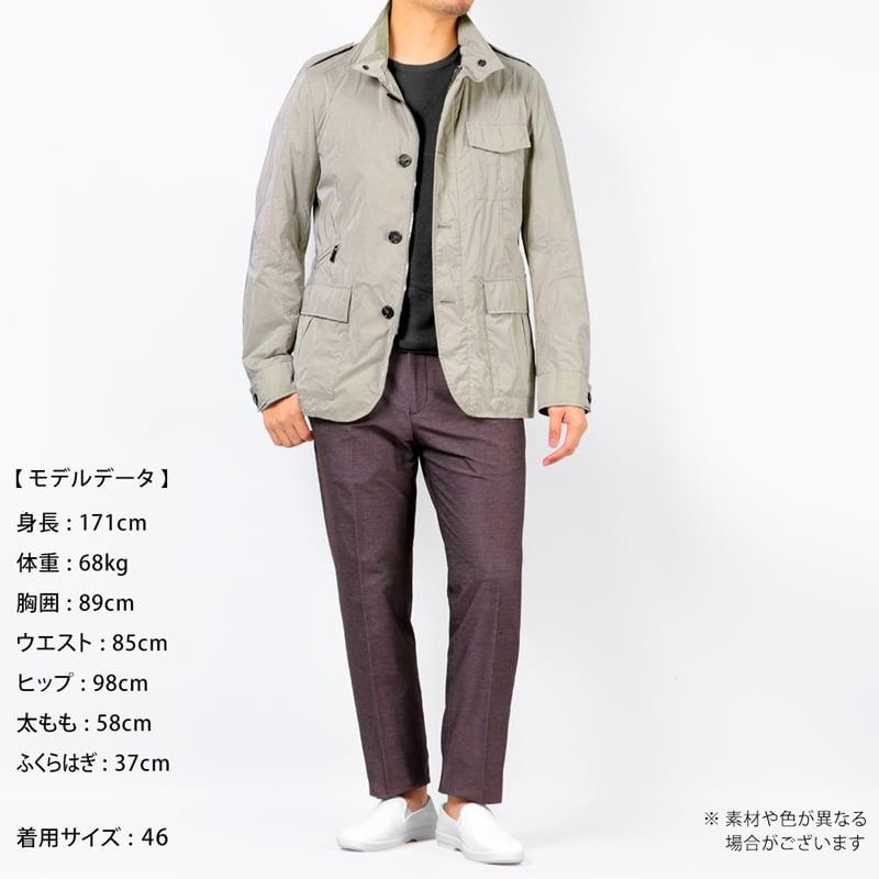 【SALE】 ムーレー MOORER ／国内正規品／ 撥水軽量シルキーマットナイロン立ち襟ミリタリージャケット「PORTO-OS」（MARMO／サンドベージュ）の画像