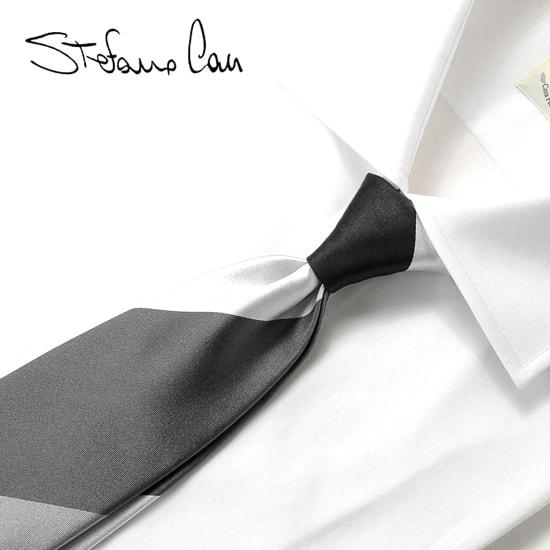 Stefano Cau／ステファノカウ／ブロックストライプ／サテンタイ／伊製 STEFANO CAU ステファノカウ Stefano Cau ／ シルクサテン