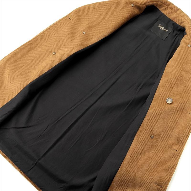 【SALE】ソレシティ Solleciti ／ 23-24AW カシミヤタッチポリエステルヘリンボーンピーコート「FSM0B3013040」（ブラウン）の画像