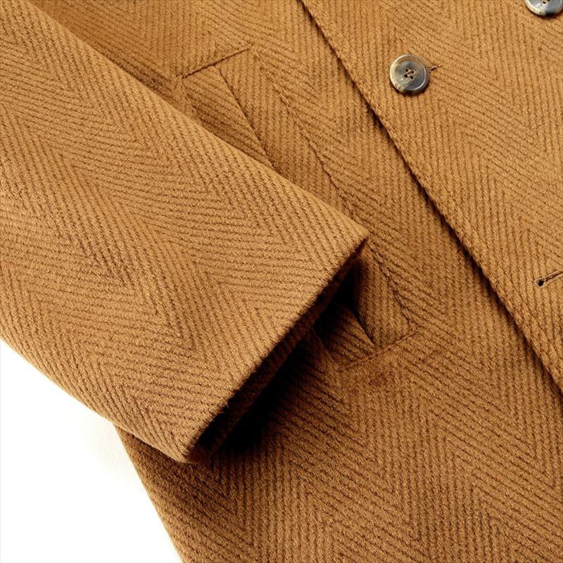 【SALE】ソレシティ Solleciti ／ 23-24AW カシミヤタッチポリエステルヘリンボーンピーコート「FSM0B3013040」（ブラウン）の画像