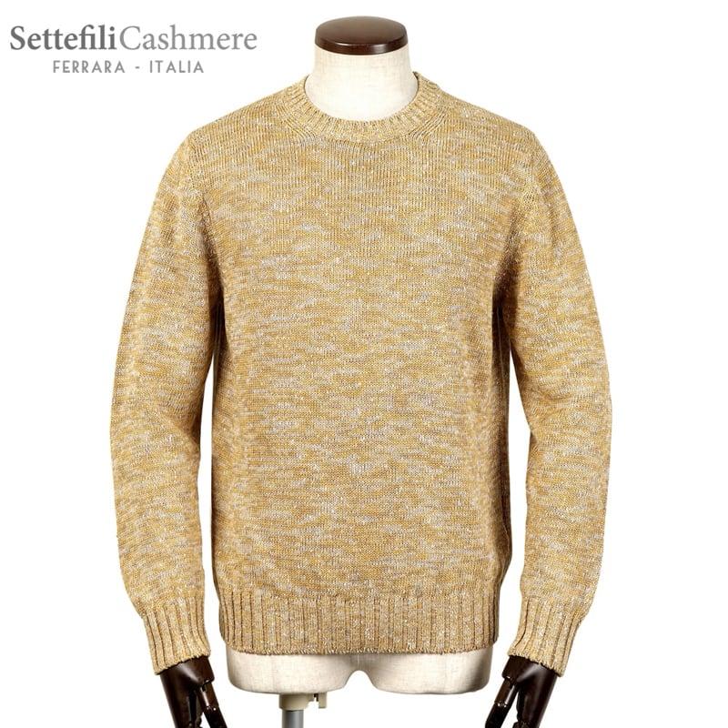Settefili Cashmereコットンリネンクルーネックニットベージュ48 4007mpn-15.jpg