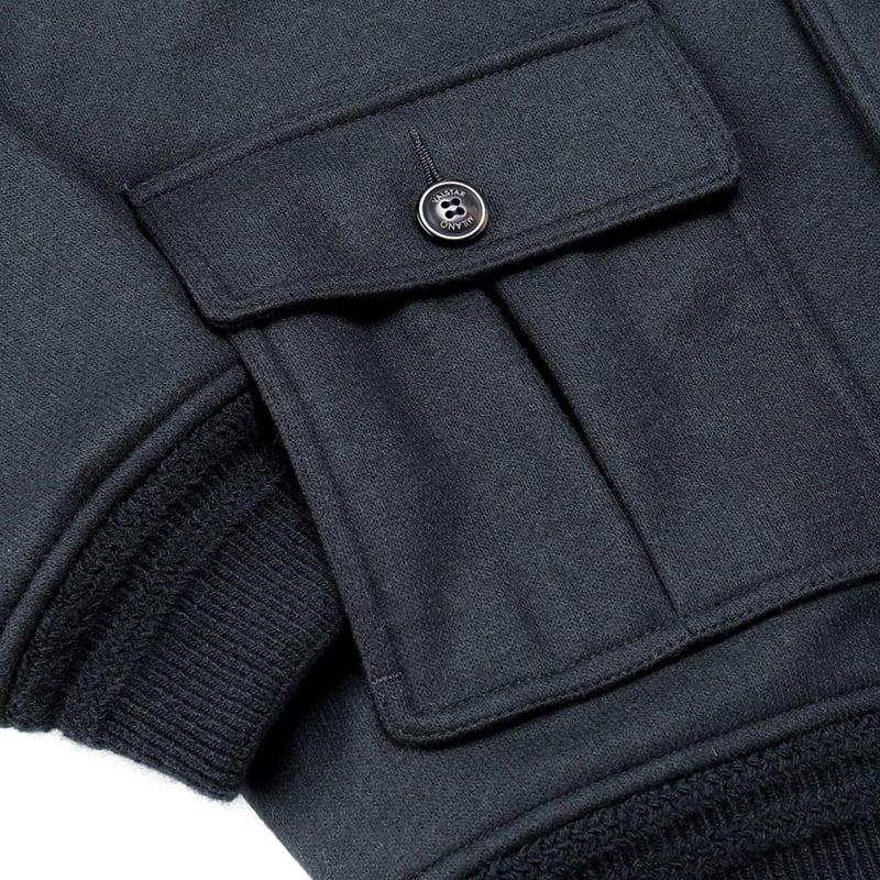 ヴァルスター Valstar ／ ウールナイロンミルドジャージーキルティングベスト付きバルスターブルゾン「VALSTARINO DETACHABLE VEST 407A.D081」（NAVYの画像