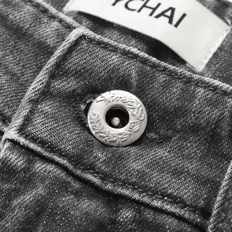 イカイ YCHAI ／ ウォッシュドコットンストレッチブラックデニム