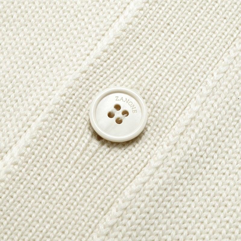 ザノーネ　オフホワイトニット ZANONE ザノーネ ／ ウール5ゲージスタンドカラーニット