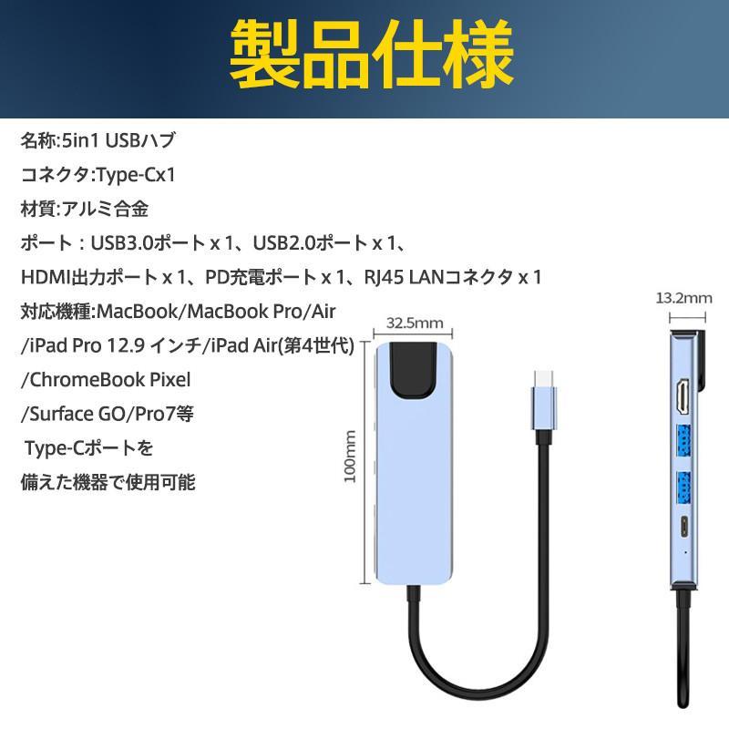 USBハブ 5in1 ドッキングステーション 5ポート PD充電 有線LAN 4K HDMI ギガポート LANポート イーサネット 変換アダプター｜ikisuru-st｜11