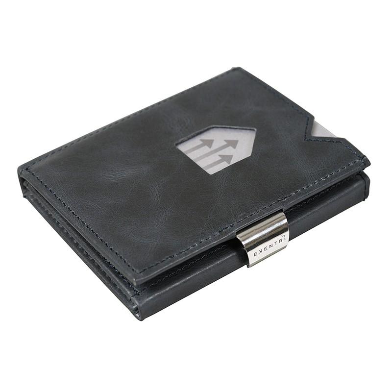 EXENTRI WALLET (エキセントリ ウォレット)ブルー 本革 三つ折り財布 