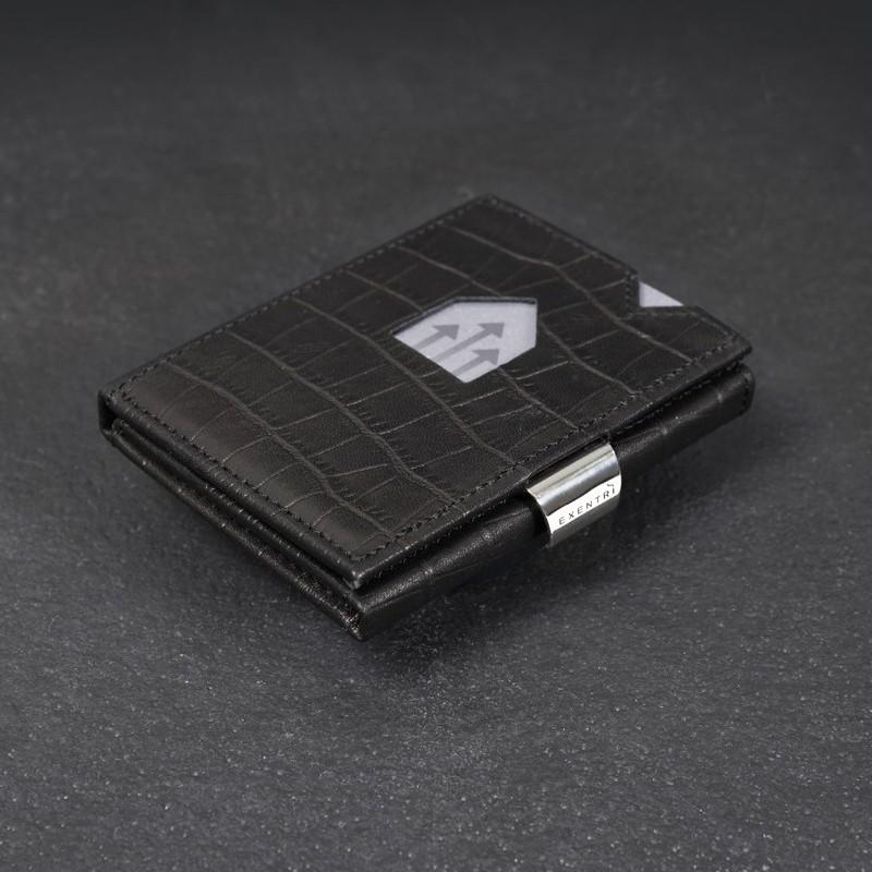 EXENTRI WALLET (エキセントリ ウォレット)カイマンブラック 本革 三